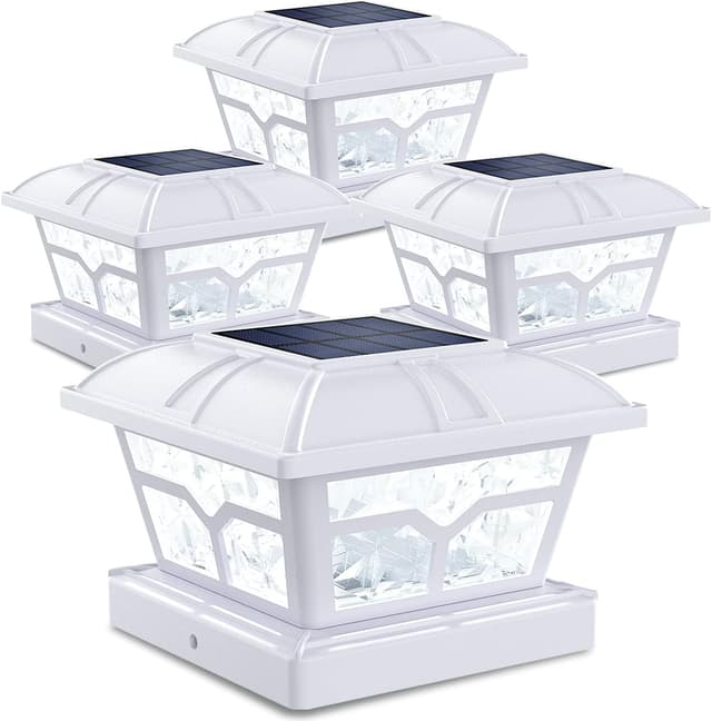 Detalle de SIEDiNLAR Solar Post Cap Lights 4 Pack