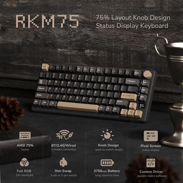 Thumbnail 1 de RK ROYAL KLUDGE M75 75% Mechanical Keyboard