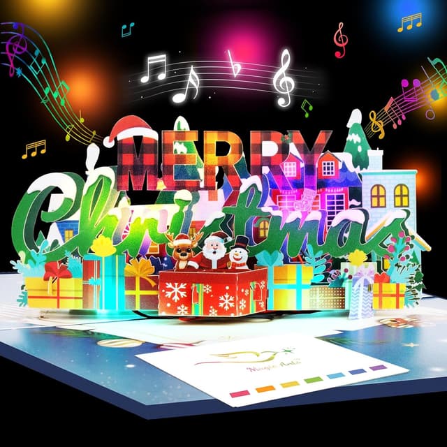 Detalle de 3D Christmas Card with Music and LED Lights