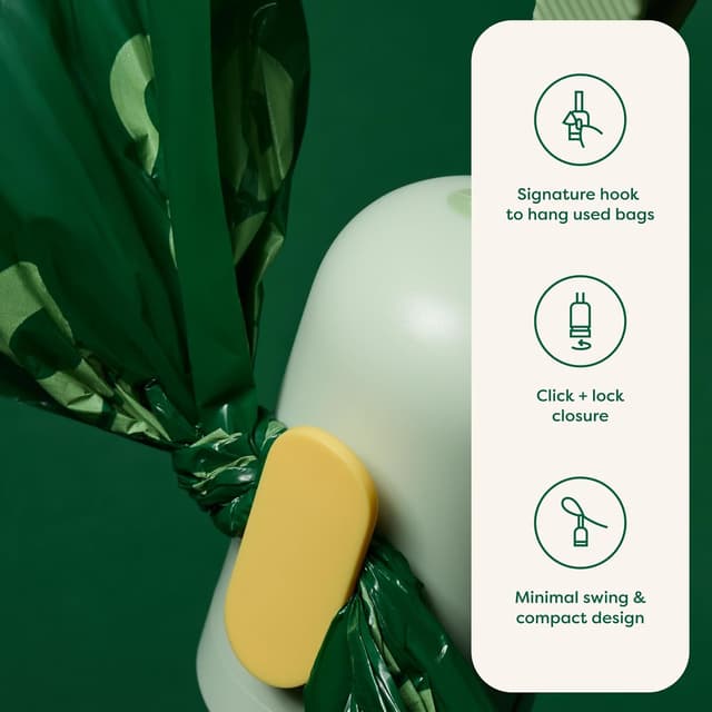 Detalle 2 de Earth Rated dog poo bag holder with 15 unscented bags (leakproof, click-and-lock)