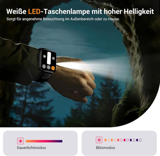 Thumbnail 6 de IOWODO Smartwatch – Bluetooth Anrufe, SpO2, Schlafüberwachung