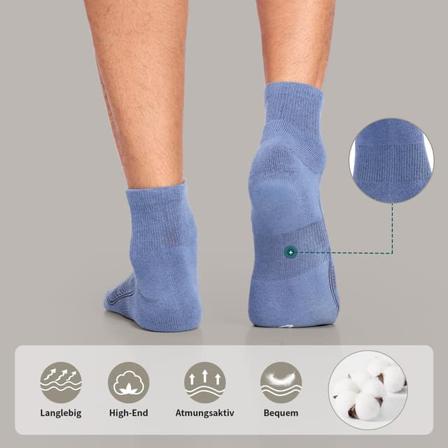 Thumbnail 4 de Natugloe 8 Paar Quarter Sportsocken aus Baumwolle