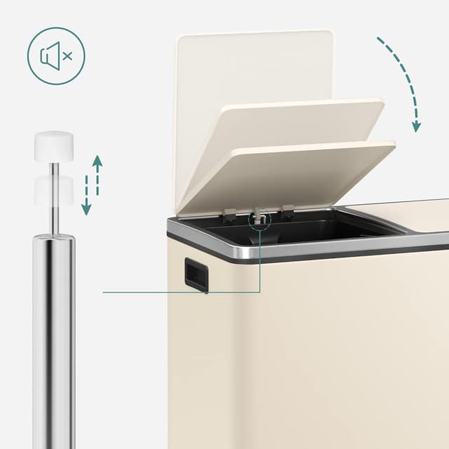 Thumbnail 2 de SONGMICS Dual Rubbish Bin 2 x 30L