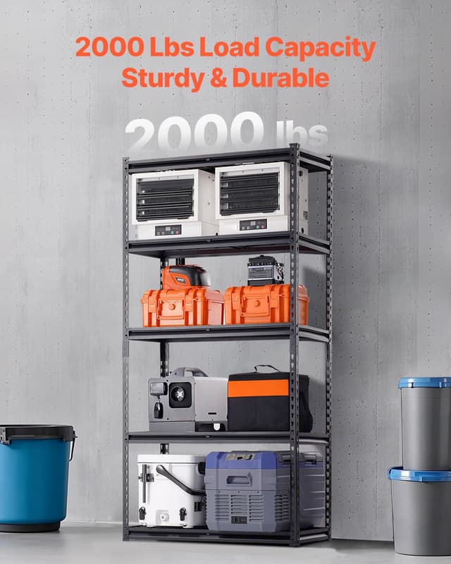 Detalle 2 de VEVOR Estanterías de Metal Ajustables 5 Niveles ⚙