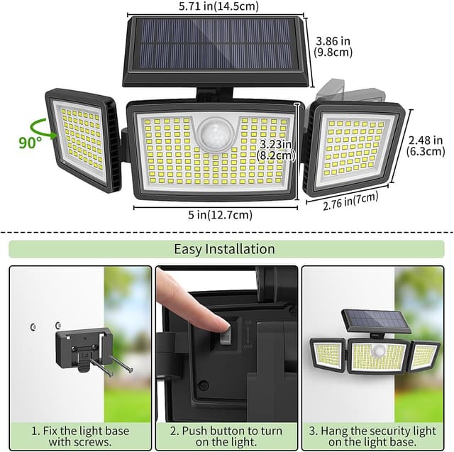 Thumbnail 5 de Solar Lights Outdoor 225 LED 360° motion light