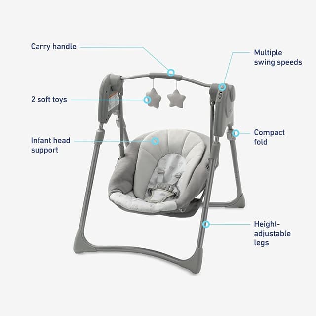 Detalle 2 de Graco Slim Spaces Compact Baby Swing Reign