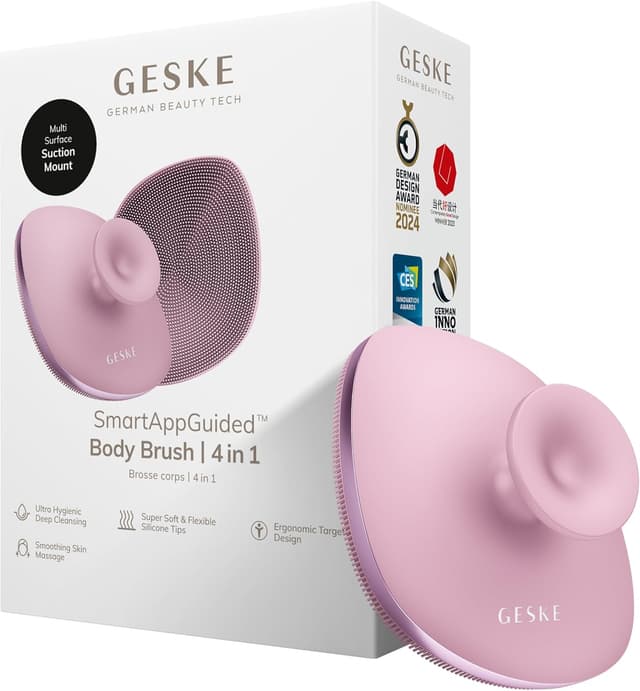 Detalle de GESKE Body Brush 4 in 1 con setole in silicone e anello metallico: spazzola detergente per tutto il corpo