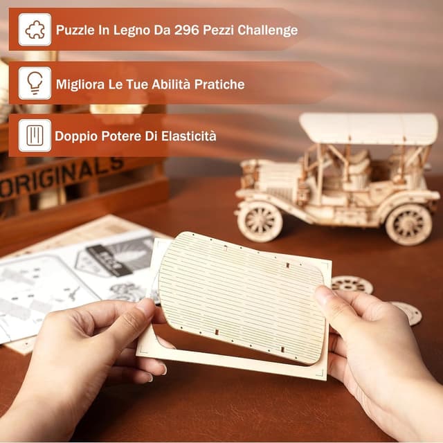 Thumbnail 1 de ROKR Puzzle 3D in Legno Auto d'epoca