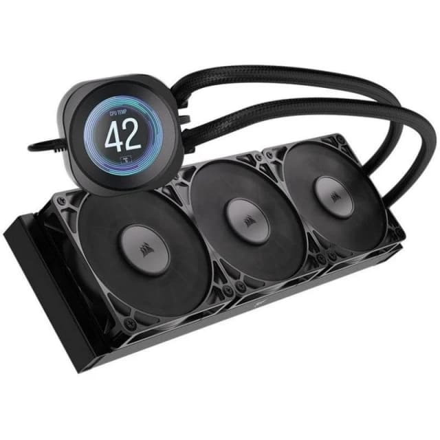 Detalle de Corsair Nautilus 360 RS LCD Refrigeración líquida 360mm con 3 ventiladores PWM negros