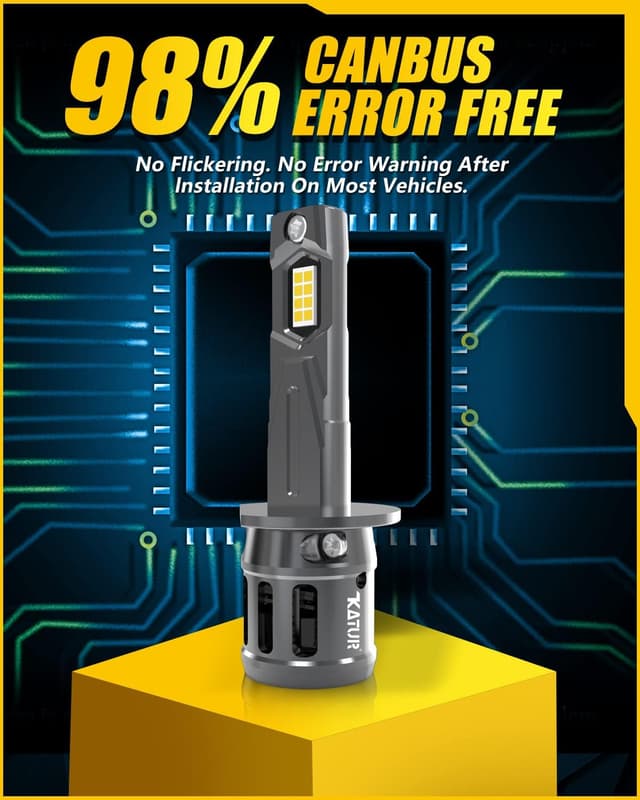 Detalle de KATUR H1 LED per fari auto Canbus 80W 16.000LM 6000K plug & play (2 pezzi)