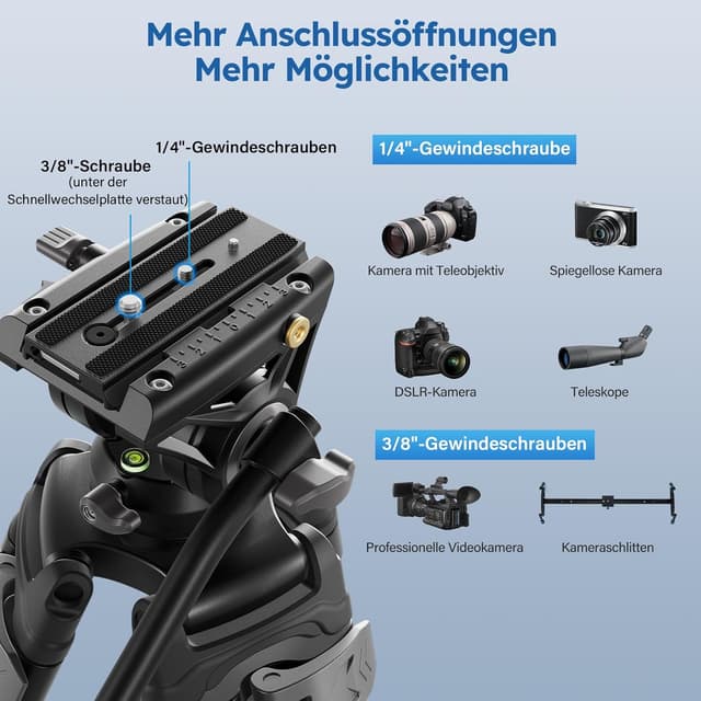 Detalle 2 de Sirui AVT-02 Video-Stativ 190 cm