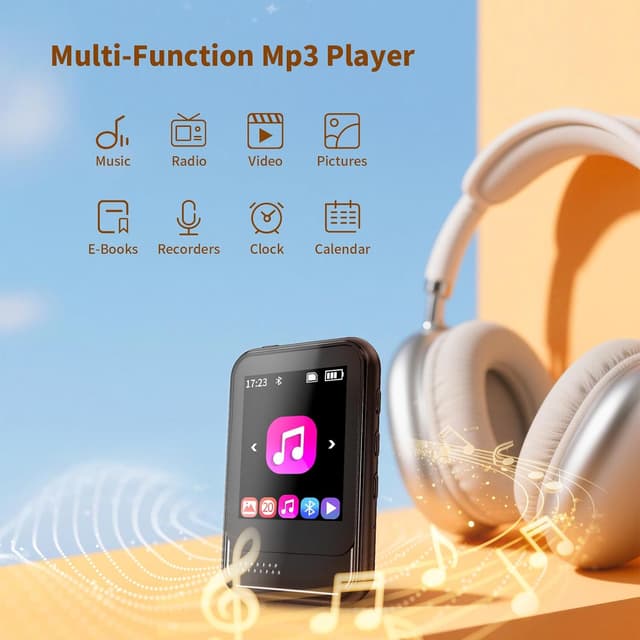 Detalle 2 de colorcool MP3 Player with Bluetooth & Touch Screen (Micro SD up to 512GB) for Kids, Jogging & Everyday Use