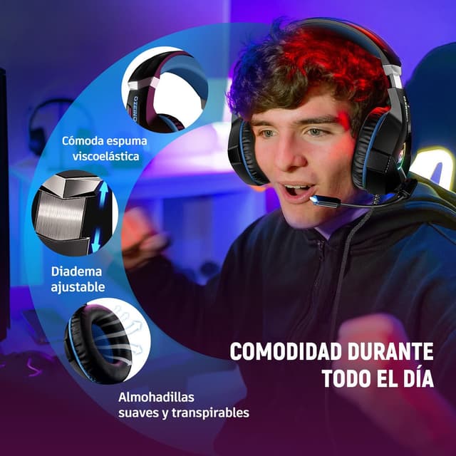 Thumbnail 4 de Ozeino Cascos Gaming 50 mm con RGB