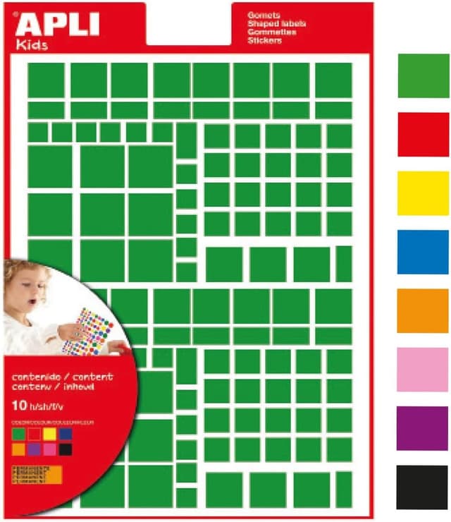 Detalle de Apli Paquete 10 folios 160 x 216 mm 1260 pegatinas