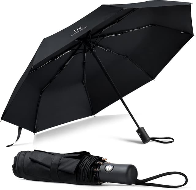 Detalle de Vicloon Regenschirm Auf-Zu-Automatik 100 cm