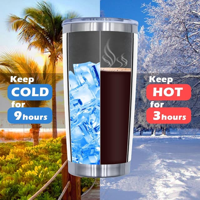 Detalle de AIANJI 20oz Stainless Steel Vacuum Insulated Tumblers (White, 6-Pack) with No BPA Sliding Lid