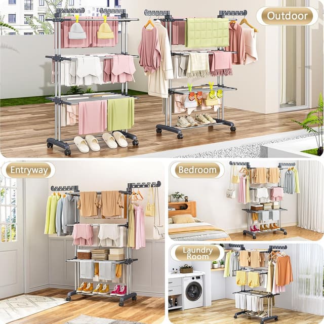 Detalle 1 de PurKeep stendibiancheria 4 ripiani grande capacità