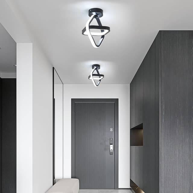 Thumbnail 6 de Goeco plafonnier LED 22W noir moderne (25×25×22 cm) – lumière blanche froide 6500K