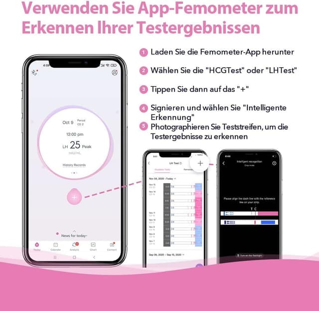Detalle 2 de Femometer Ovulationstest Set mit 50 Tests