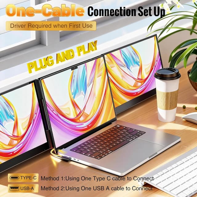 Thumbnail 6 de Cybotioe One Cable 15.6" Portable Triple Monitor