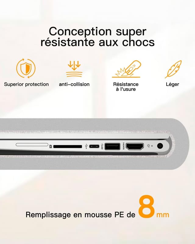 Detalle de Inateck housse pour ordinateur portable 15 à 15,6 pouces antichoc et imperméable