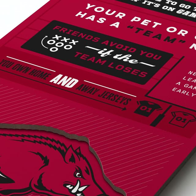 Detalle de YouTheFan Officially-Licensed NCAA 6x19 Top 10 Signs Banner (3D wall decor, humor sports fan phrases)