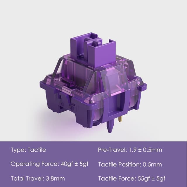 Detalle 2 de Akko V3 Pro Violett Schalter 40gf (45pcs)