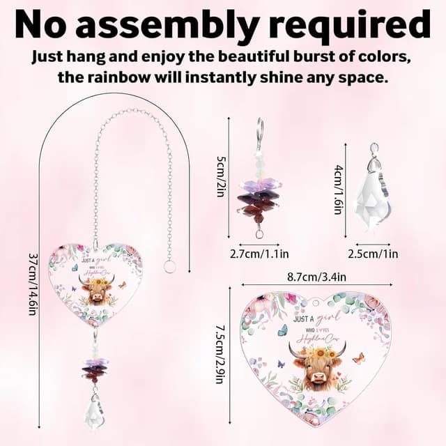 Thumbnail 5 de Highland Cow Crystal Suncatcher