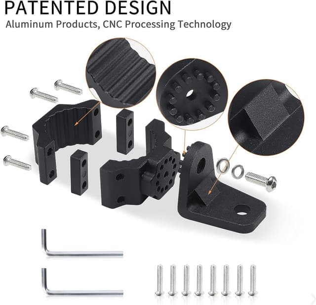 Detalle de ZIDIYORUO UTV Whip Light Mount & Light Bar Bracket (1.75–2 in Roll Cage Clamp) with 360° Rotation