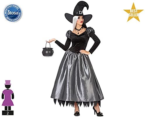 Detalle 2 de Atosa disfraz bruja plateada mujer adulto XL