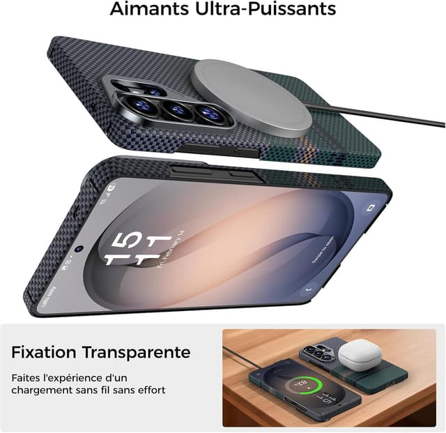 Detalle de BENKS Aurora ArmorAir pour Samsung Galaxy S26 Ultra 6,9 pouces – coque ultra-fine légère en fibre aramide (kevlar) avec anneau magnétique