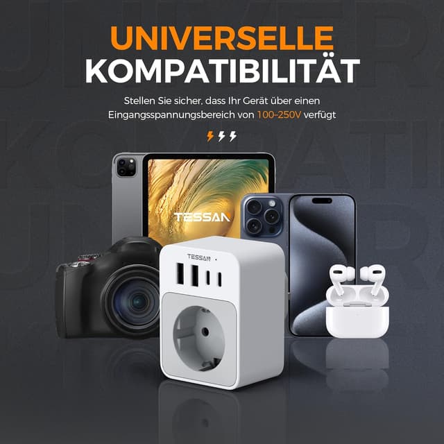 Thumbnail 6 de TESSAN Adaptador Enchufe UK 3250W
