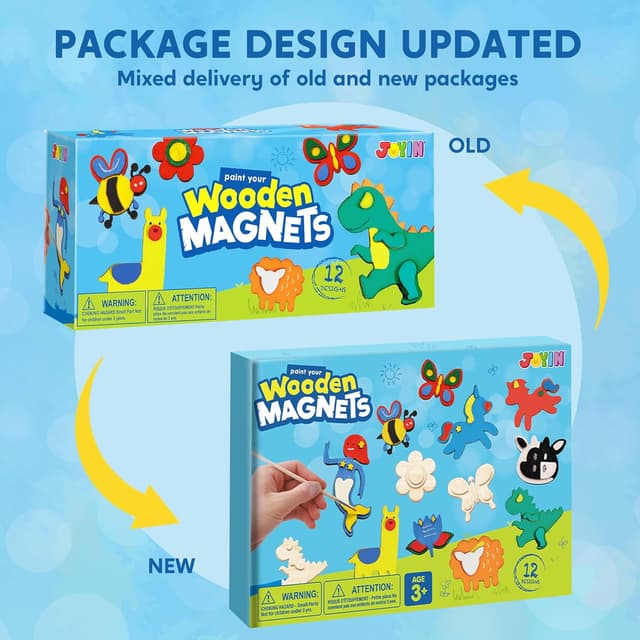 Detalle 2 de JOYIN 12 Wooden Magnet Painting Kit 🎨
