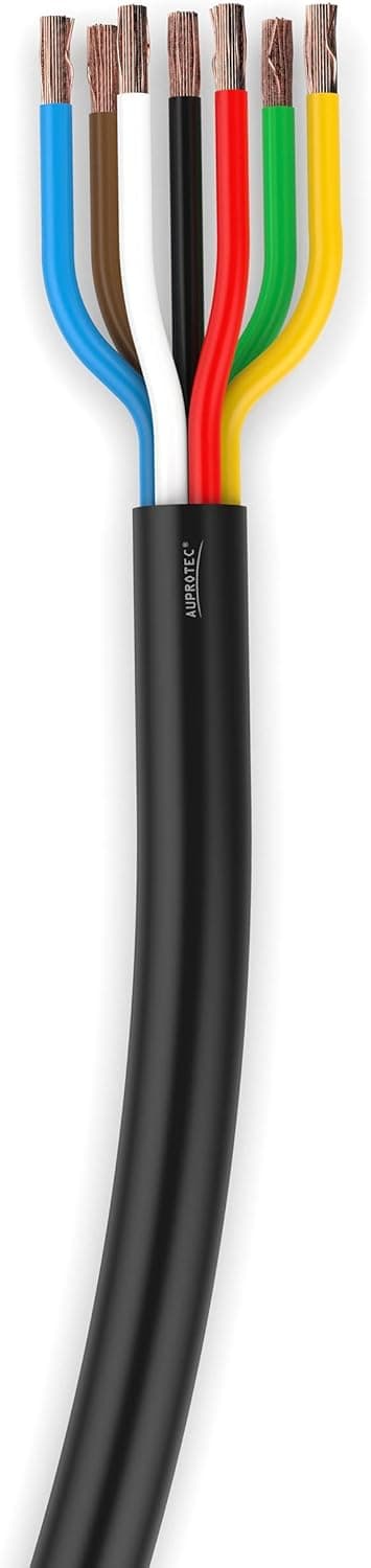 Detalle 2 de AUPROTEC FLRYY cavo auto tondo 7 pin per rimorchio: 6 x 1,5 mm² + 1 x 2,5 mm², 5 m
