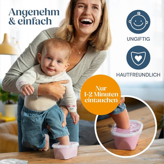 Detalle de Niimo® 3D Gipsabdruck Baby Hand und Fuß – Set für detailgetreue Abdrucke als Geburtstags-/Taufgeschenk (0–9 Monate)