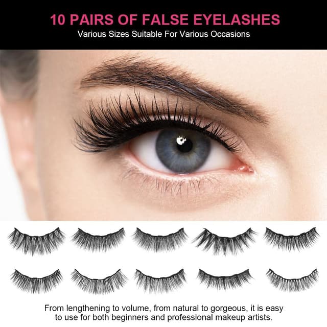 Detalle 2 de LOPHE Magnetische Wimpern mit Eyeliner & Wimpernclip – 10 Paare 3D Lashes Set