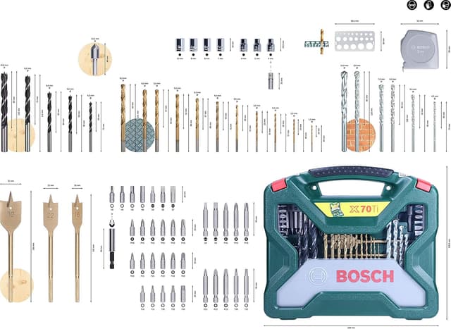 Detalle 1 de Bosch 70-Piece X-Line Titanium Drill and Screwdriver Set