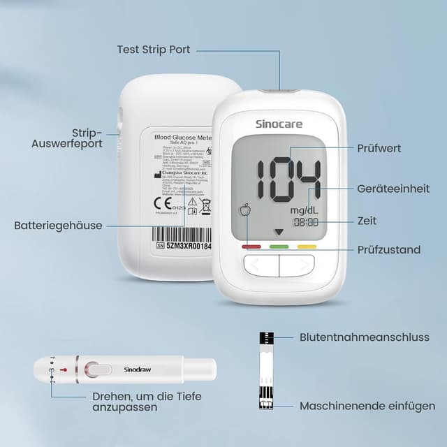 Detalle 2 de Sinocare Safe AQ Pro I Blutzucker 100