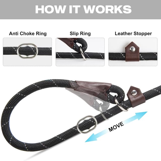 Detalle 2 de Fida Slip Lead 1.8m rope leash for training