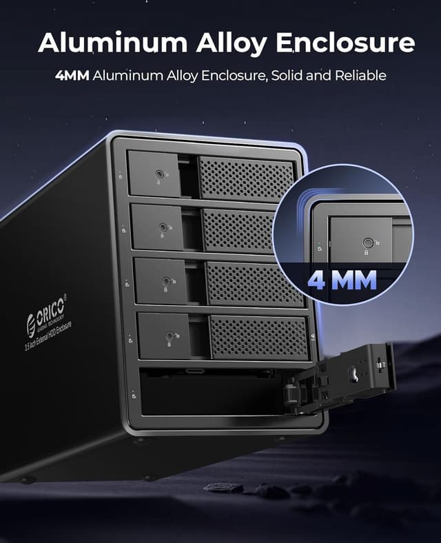 Detalle 2 de ORICO boîtier externe pour 5 disques durs USB 3.0 vers SATA avec RAID (aluminium) – 5 baies