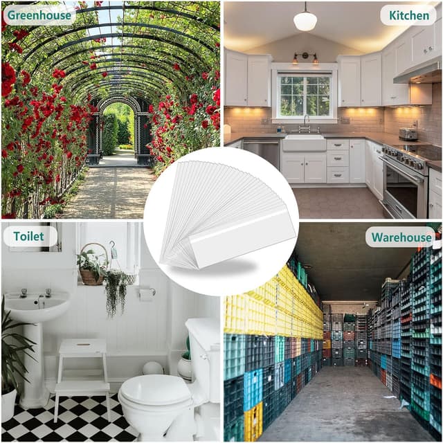 Detalle de GeeRic Lot de 50 autocollants transparents pour pièges à mouches de fenêtre