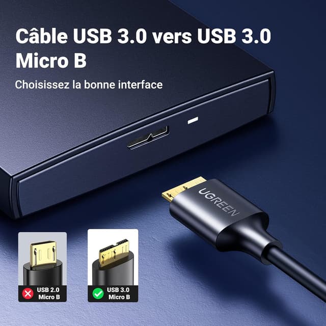 Thumbnail 3 de UGREEN Câble USB 3.0 Micro B 1M