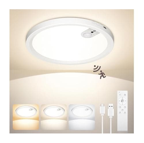 Detalle de Uwithm plafón con sensor de movimiento, batería recargable 7000mAh y mando a distancia