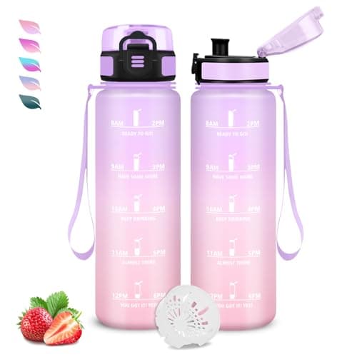 Detalle de Botella Agua 1 L con filtro, a prueba de fugas 🚰