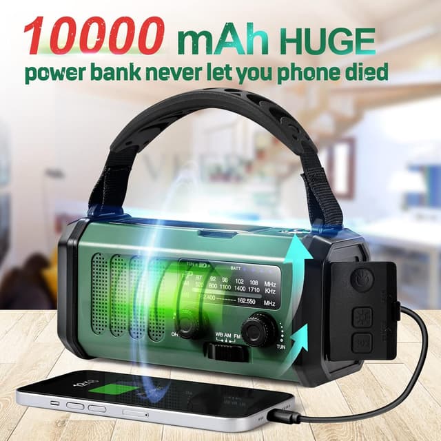 Thumbnail 2 de Aivica Emergency Hand Crank Radio 10000mAh