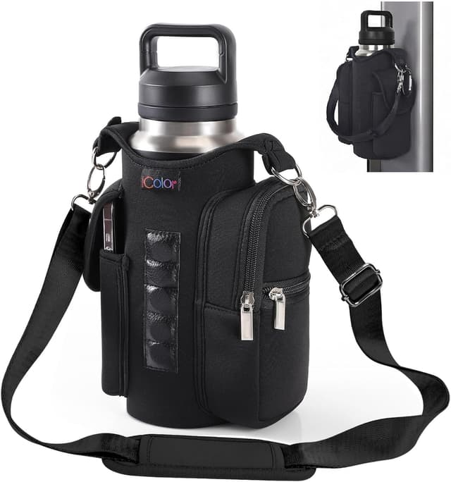 Detalle de icolor Magnetic Gym Bag 3.9" bottle carrier with phone pocket 🏋