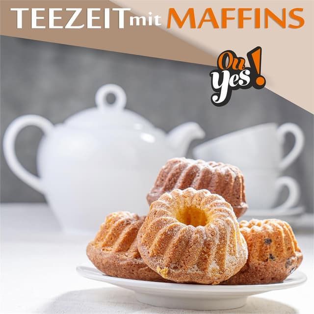 Detalle de OU YES! Mix Muffins (12 x 51 g) – Vanille & Kakao, einzeln verpackt