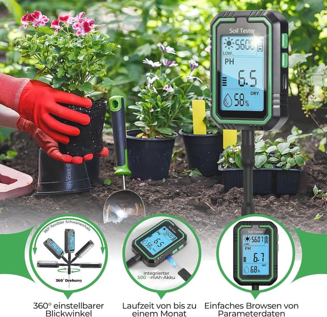 Detalle 2 de Rhein-B Feuchtigkeitsmessgerät 4-in-1 mit pH