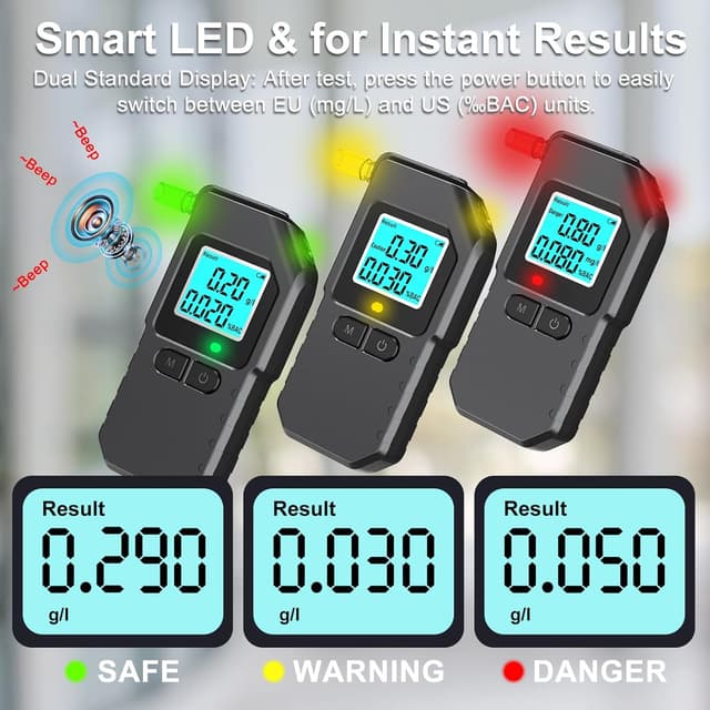 Thumbnail 2 de Professional Dual Sensor Breathalyser 20 mouthpieces