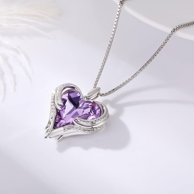 Detalle 2 de jiamiaoi Herz Kette Silber mit Herz-Anhänger und Zirkonia – Damen Halskette